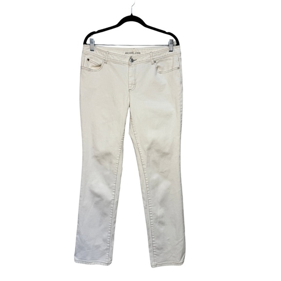 Michael Kors Straight Leg Jeans Cream - Picture 2 of 11